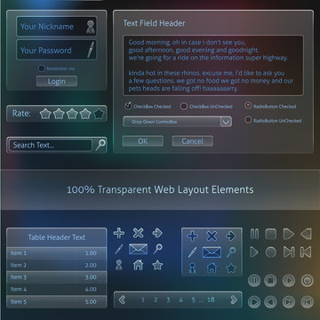 100% Transparent Web design Fields templates
