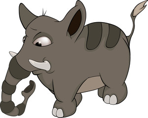 Obraz premium Very small striped elephant cartoon