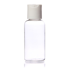 Empty Clear Bottle isolated. Cosmetic. Spa