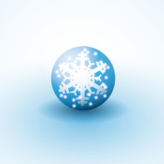 Winter glass globe with snowflake inside