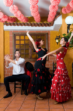 spanish dancers in april flamenco party