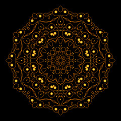 Abstract floral ornament of gold gems