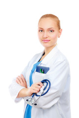 medical doctor woman with stethoscope