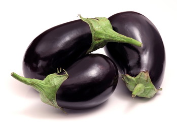 Eggplants  isolated on white background