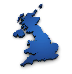 Fototapeta premium Mapa Wielkiej Brytanii Kształt 3d