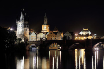 Night Prague Old Town with the National Theater
