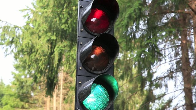 Ampel vor einer Baustelle