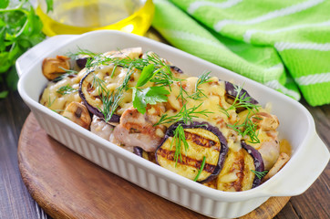eggplants with meat and cheese