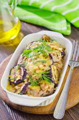 eggplants with meat and cheese