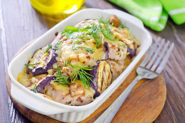 eggplants with meat and cheese