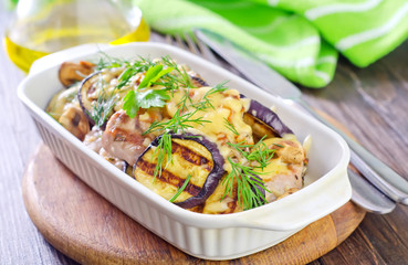 eggplants with meat and cheese