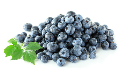 Blueberries isolated on white
