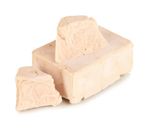 Yeast cubes isolated on white