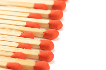 Long matches for fireplace, isolated on white