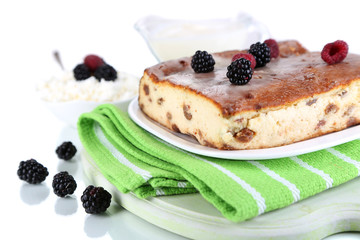 Cheese casserole with raisins
