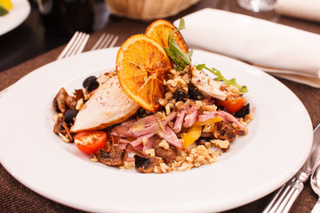 Chicken salad with orange