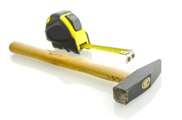 Hammer and measuring tape