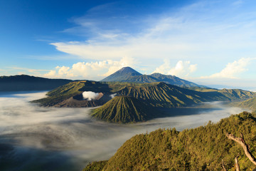 Bromo Mountain in Tengger Semeru National Park at sunrise, East © bomboman