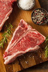 Thick Raw T-Bone Steak