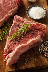 Thick Raw T-Bone Steak