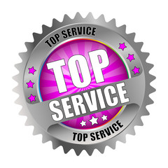 Bügel Button Kranz Top Service magenta