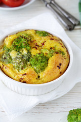 casserole with broccoli in baking dish