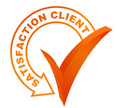 Satisfaction Client Sur Symbole Validé Orange