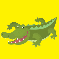 Obraz premium Cartoon crocodile - illustration for the children