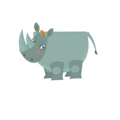 Cartoon rhino - illustration for the children