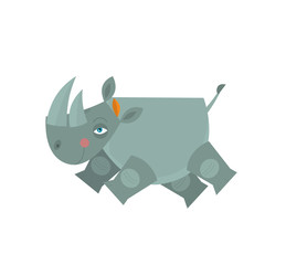 Cartoon rhino - illustration for the children