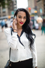 Young beautiful business woman in New York City