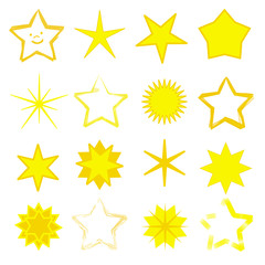 Set mit 16 gelben Sternen