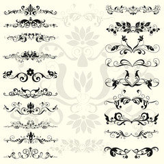 Decorative shape with floral elements