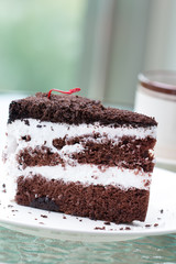 black coffee and cake