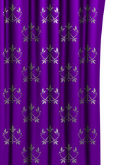 Purple curtain with floral pattern