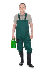 Happy man Holding Watering Can