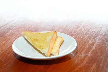 Breakfast buttered bread