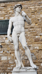 Statue replica of David by Michelangelo, Florence, Italy