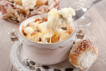 Blumenkohl-Auflauf mit Gabel