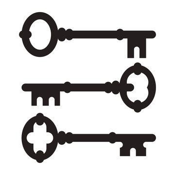 Old Key Silhouette Set