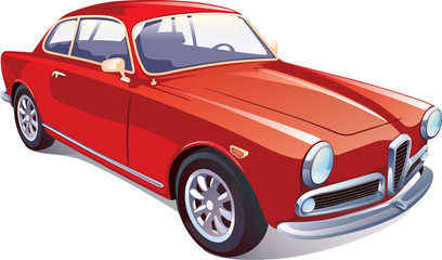 Obraz na płótnie Canvas Red Classic Retro Car