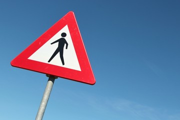niederl&auml;ndisches Verkehrszeichen: Fu&szlig;g&auml;nger