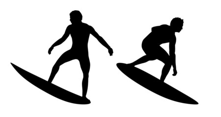 surfers silhouettes set 1