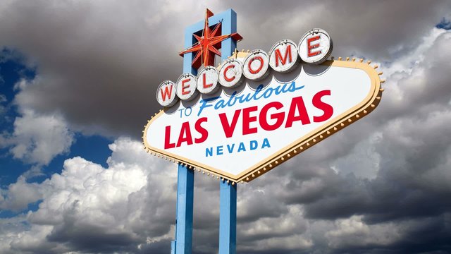 Las Vegas Sign Moving Clouds