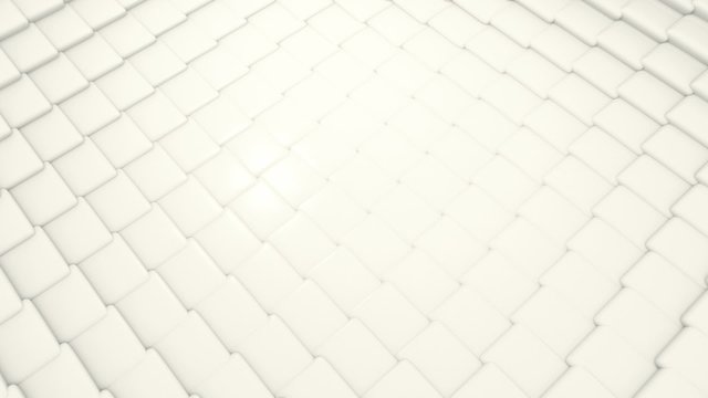 3D animation WHITE MOVING CUBES WALL