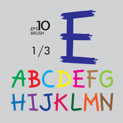 1-3 Set of Brush Vector Alphabet A-N Editable