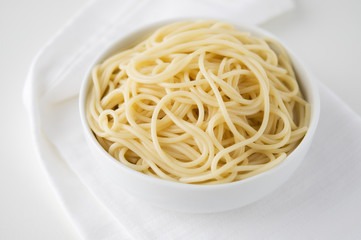 Empty pasta in white plate