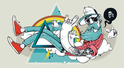 Fototapeta Abstract graffiti hipster obraz