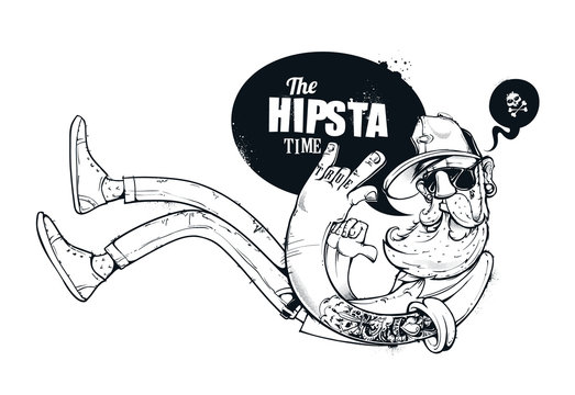 Fototapeta Hand-drawn hipster