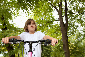 Naklejka premium Girl on bike